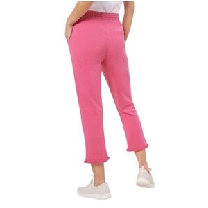 Susan Graver The Weekender Pink Cropped Pants with Eyelet Pockets Size Medium